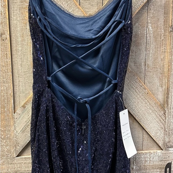 Homecoming Dress Size 8 Blue Sequins New with Tags - Picture 2 of 3